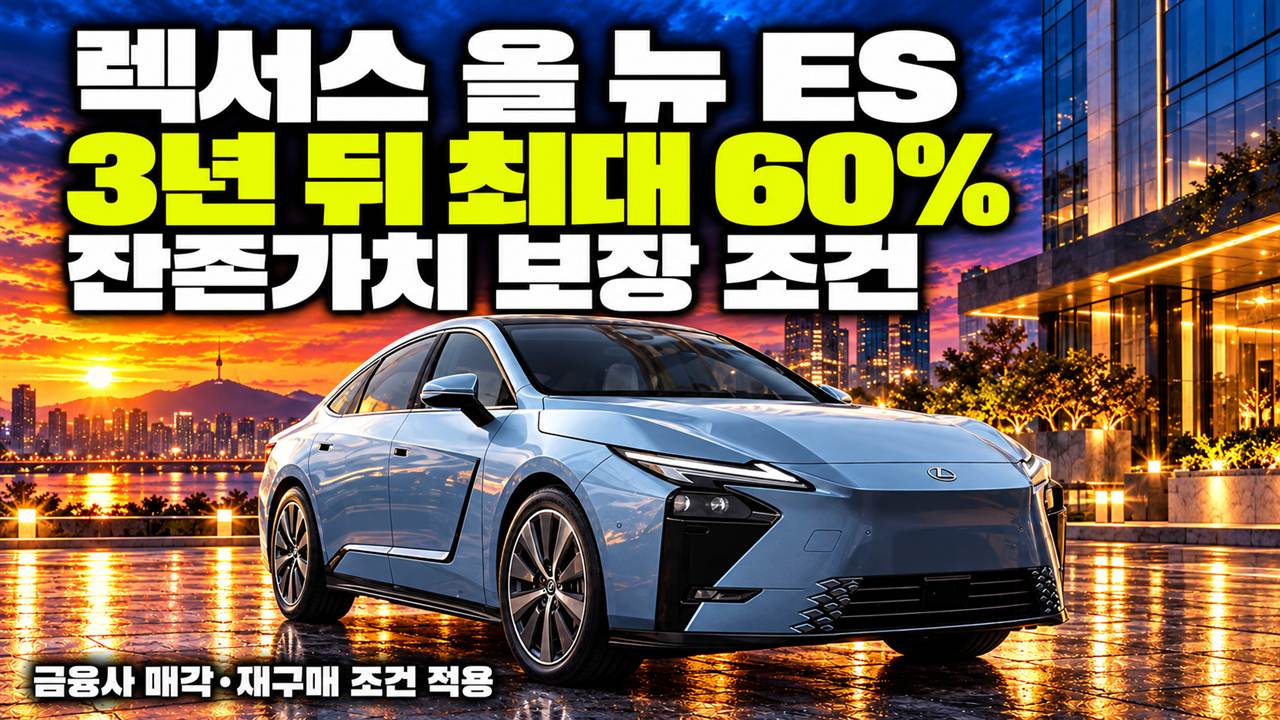 렉서스 ES 350e 잔존가치 60% 보장 할부와 ES 350h 세금 연료비 계산