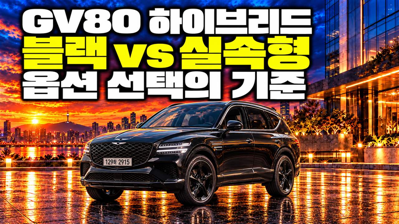 제네시스 GV80 하이브리드 블랙과 실속형 출고 가격 비교